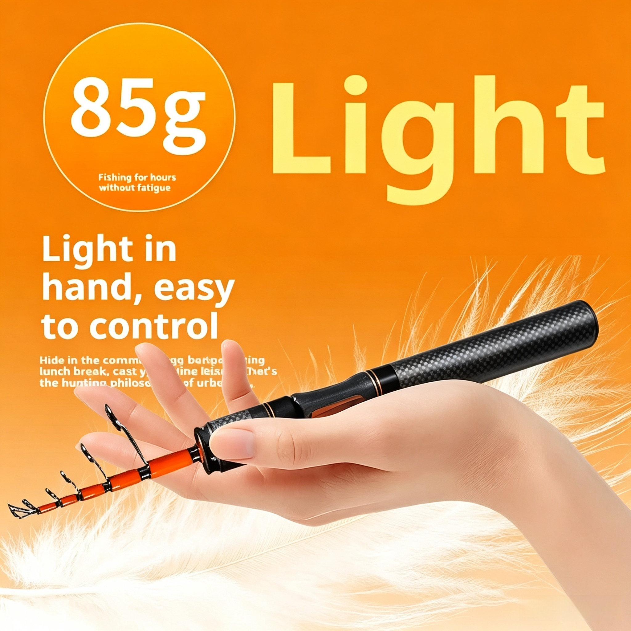 Fishing Rod Spinning - Ultrashort 28cm Telescopic Lure Rod Carbon